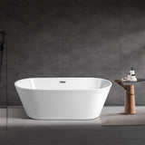 Aquaperla 1700*750*580mm Acrylic Freestanding Oval Bathtub - Gloss White