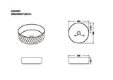 Aquaperla 365x365x120mm Above Counter Basin - Matte White