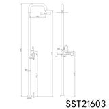 Linkware Elle 316 Free Standing Twin Shower - Matte Black
