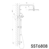 Linkware Elle 316 Twin Shower on Rail - Brushed Stainless