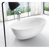 Aquaperla 1700*800*580mm Fanta Oval Freestanding Bathtub - Gloss White (Chrome color pop up waste and plug Included)