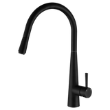 Fienza Hustle Deluxe Gooseneck Pull-Out Kitchen Mixer - Matte Black