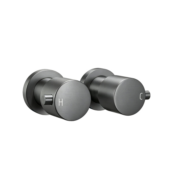 Aquaperla Round Wall Top Assembly Tap Pair - Gunmetal (GM0007.ST)