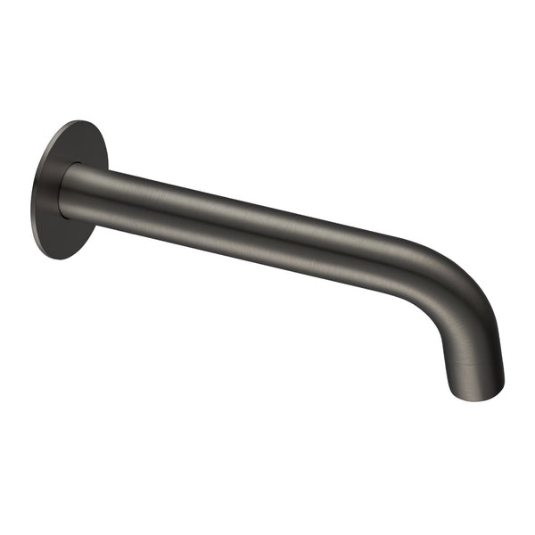 Aquaperla Lucid Pin 180mm Round Bathtub/Basin Wall Spout(60mm Flat Back Plate) - Gun Metal Grey