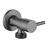 Aquaperla Bathroom Round 1/4 Turn Washing Machine Stop Tap (One Piece) - Gun Metal Grey