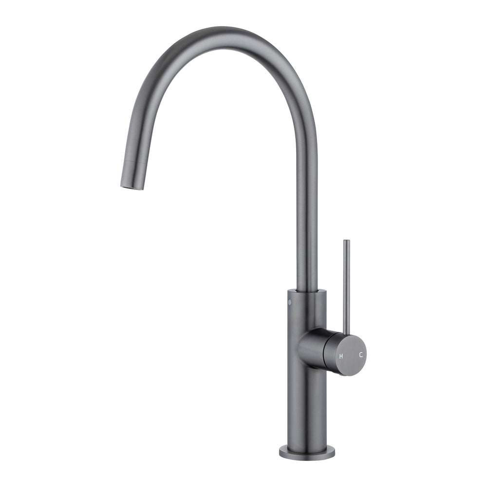 Aquaperla Standard Slim Stainless Steel Kitchen Mixer With 360° Swivel Spout - Gunmetal