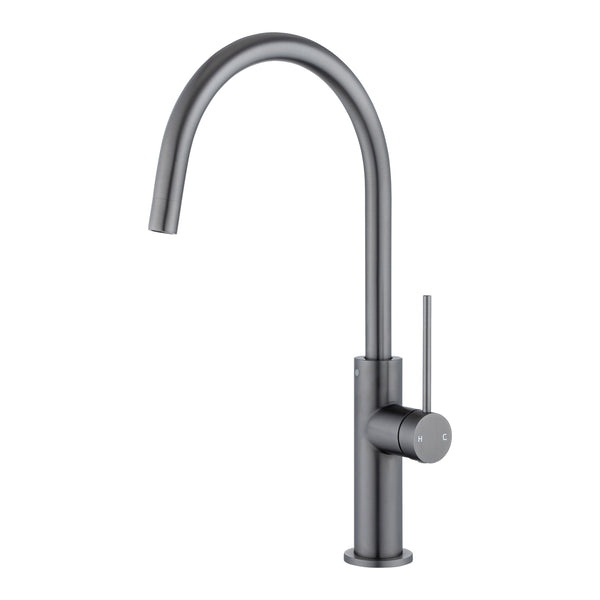 Aquaperla Standard Slim Stainless Steel Kitchen Mixer With 360° Swivel Spout - Gunmetal