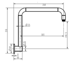 Modern National Round High Rise Shower Arm Chrome