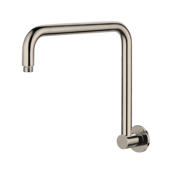 Modern National Round High Rise Shower Arm Brushed Nickel