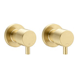 Aquaperla Round Wall Top Assembly Tap Pair - Light Brushed Brass (LBG0007.ST)