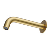 Aquaperla Lucid Pin 180mm Round Bathtub/Basin Wall Spout (60mm Flat Cover Plate) - Light Brushed Brass
