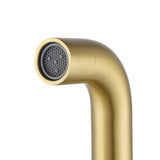 Aquaperla Lucid Pin 180mm Round Bathtub/Basin Wall Spout (60mm Flat Cover Plate) - Light Brushed Brass