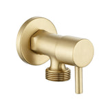 Aquaperla Bathroom Round 1/4 Turn Washing Machine Stop Tap (One Piece) - Light Brushed Brass