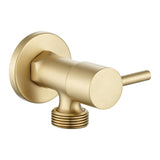 Aquaperla Bathroom Round 1/4 Turn Washing Machine Stop Tap (One Piece) - Light Brushed Brass