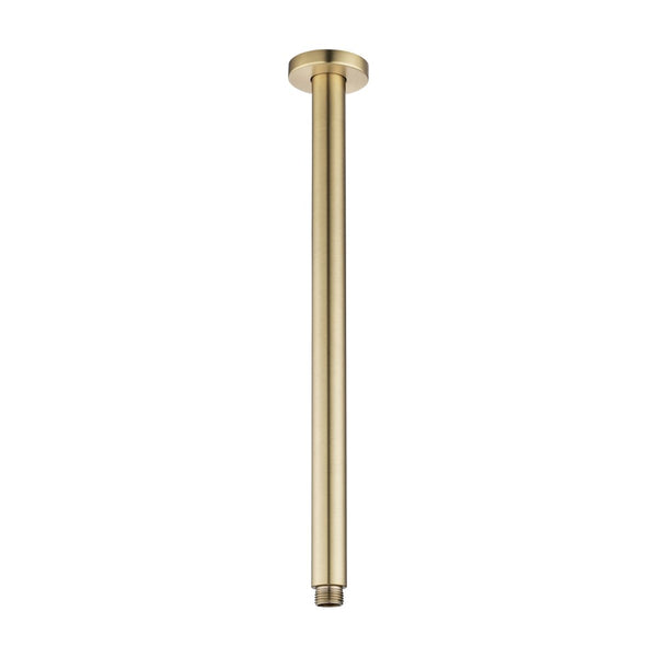 Aquaperla 400mm Ceiling Shower Arm - Light Brushed Brass