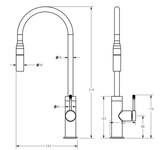 Aquaperla Pull Out Kitchen Mixer - Light Brushed Brass