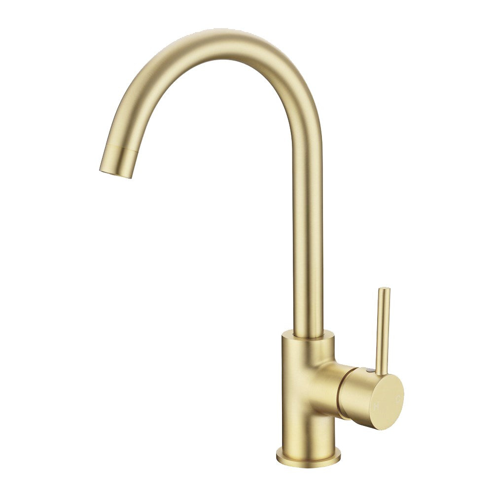 Aquaperla Standard Kitchen Mixer - Light Brushed Brass