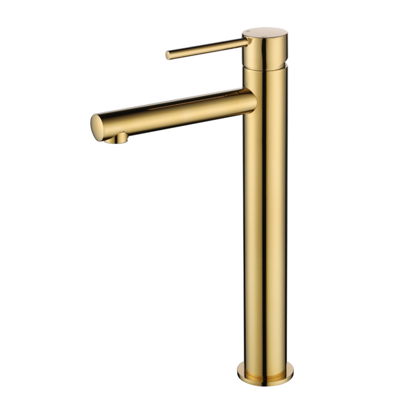 Modern National Star Mini High Rise Basin Mixer Polished Brass