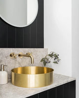 Meir Lavello Round Steel Bathroom Basin 380 x 110 - PVD Tiger Bronze