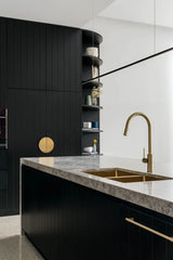 Meir Round Piccola Pull Out Kitchen Mixer Tap - PVD Tiger Bronze