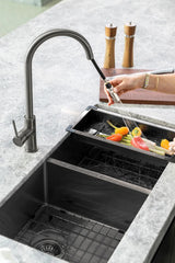 Meir Lavello Kitchen Sink Colander- Gunmetal Black