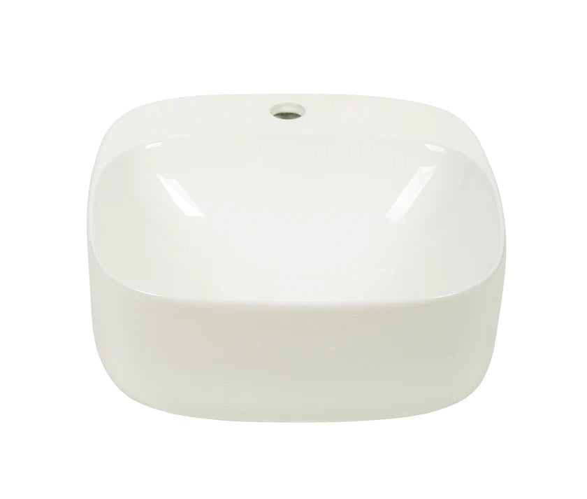 Aquaperla 420x420x155mm Wall Hung Basin - Gloss White
