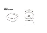 Aquaperla 420x420x155mm Wall Hung Basin - Gloss White