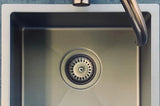 Meir Lavello Kitchen Sink - Double Bowl 860 x 440 - PVD Brushed Nickel