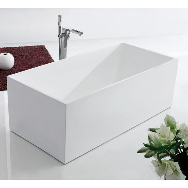Aquaperla 1500*700*580mm Lotus Freestanding Bathtub - Gloss White