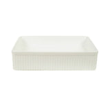 Aquaperla 500x340x130mm Above Counter Basin - Gloss White With Fluted Design