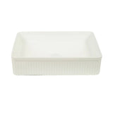 Aquaperla 500x340x130mm Above Counter Basin - Gloss White With Fluted Design