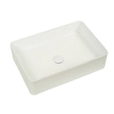 Aquaperla 500x340x130mm Above Counter Basin - Gloss White With Fluted Design