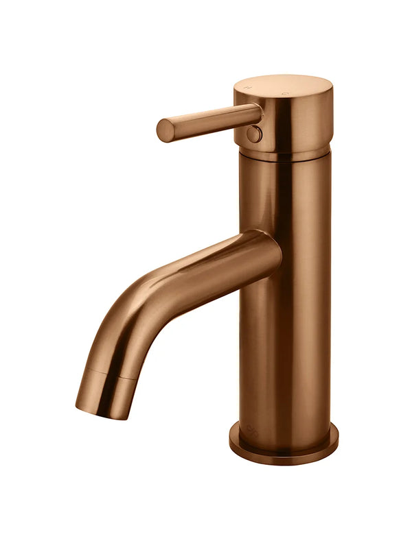 Meir Round Basin Mixer Curved - PVD Lustre Bronze
