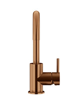 Meir Round Gooseneck Basin Mixer with Cold Start - PVD Lustre Bronze