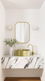 Meir Round Gooseneck Basin Mixer with Cold Start - PVD Tiger Bronze