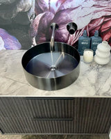 Meir Lavello Round Steel Bathroom Basin 380 x 110 - PVD Shadow