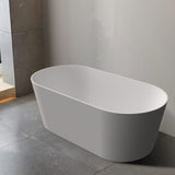 Aquaperla 1700*800*600mm Mia Super Slim Edge Oval Shape Acrylic Freestanding Bathtub - Matte White (Pop-up Waste & Plug included)