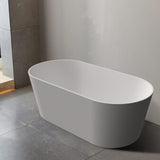 Aquaperla 1700*800*600mm Mia Super Slim Edge Oval Shape Acrylic Freestanding Bathtub - Matte White (Pop-up Waste & Plug included)