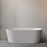 Aquaperla 1500*800*600mm Mia Super Slim Edge Oval Shape Acrylic Freestanding Bathtub - Matt White (waste & plug included)