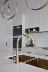 Meir Round Gooseneck Kitchen Mixer Tap - Tiger Bronze