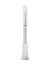 Meir Round Gooseneck Kitchen Mixer Tap with Paddle Handle - Polished Chrome