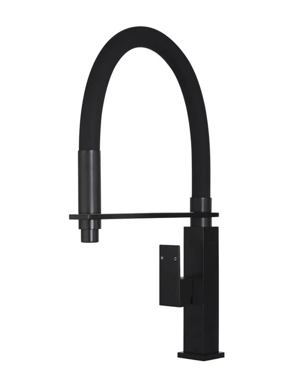 Meir Square Flexible Kitchen Mixer Tap - Matte Black
