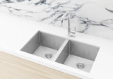 Meir Lavello Kitchen Sink - Double Bowl 760 x 440 - PVD Brushed Nickel
