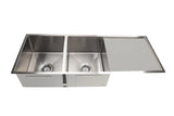 Meir Lavello Kitchen Sink - Double Bowl & Drainboard 1160 x 440 - PVD Brushed Nickel