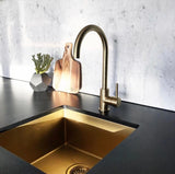 Meir Lavello Kitchen Sink - Single Bowl 450 x 450 - PVD Tiger Bronze