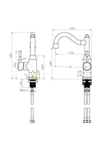 Modern National Montpellier Shepherd’s Crook High Rise Basin Mixer Chrome