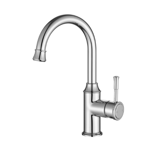 Modern National Montpellier Gooseneck High Rise Basin Mixer Chrome