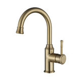 Modern National Montpellier Gooseneck High Rise Basin Mixer Brushed Bronze