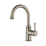 Modern National Montpellier Gooseneck High Rise Basin Mixer Brushed Nickel
