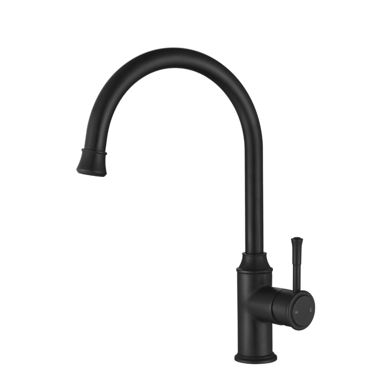 Modern National Montpellier Gooseneck Kitchen Mixer Matte Black